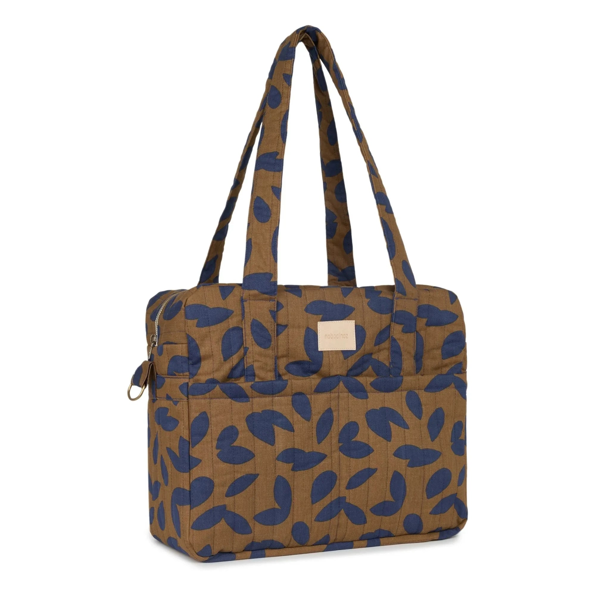 Nobodinoz - Hyde Park Blue Leaves Waterproof Baby Bag | Blue