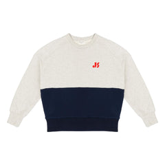 Jenest - Color Block Organic Cotton Sweatshirt | Light Gray