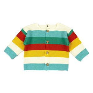 Bayiri - Rainbow Organic Cotton Cardigan | Turquoise