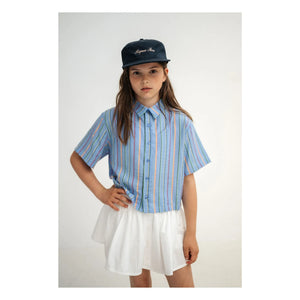 Repose AMS - Buttoned Skirt with Elastic Waist Organic Cotton | White