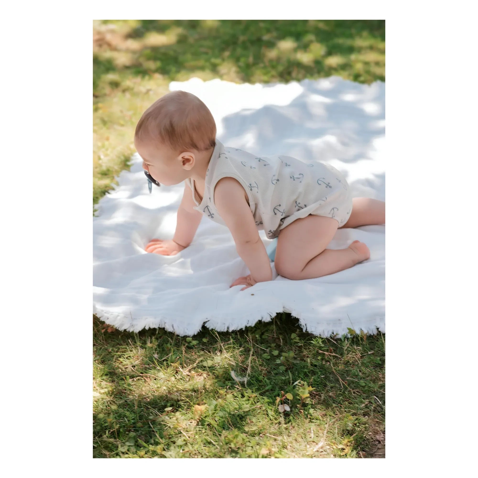 Petit Lem - Dungarees with Ruffles Organic Cotton | Beige