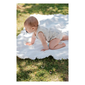 Petit Lem - Dungarees with Ruffles Organic Cotton | Beige