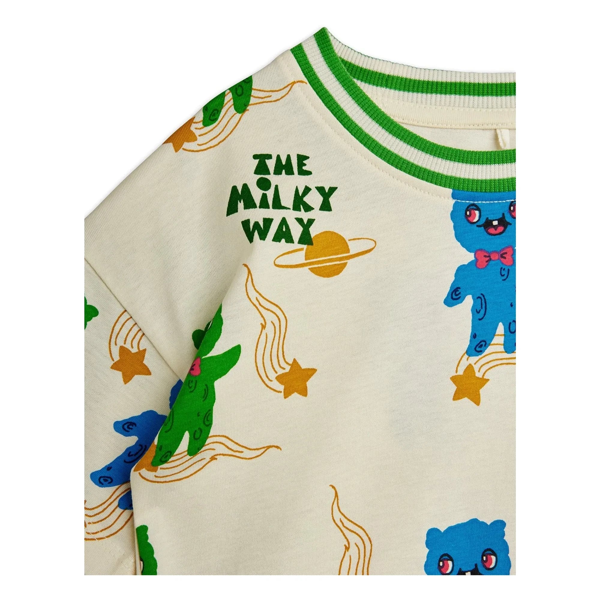 Mini Rodini - Aliens Organic Cotton T-Shirt | Ecru