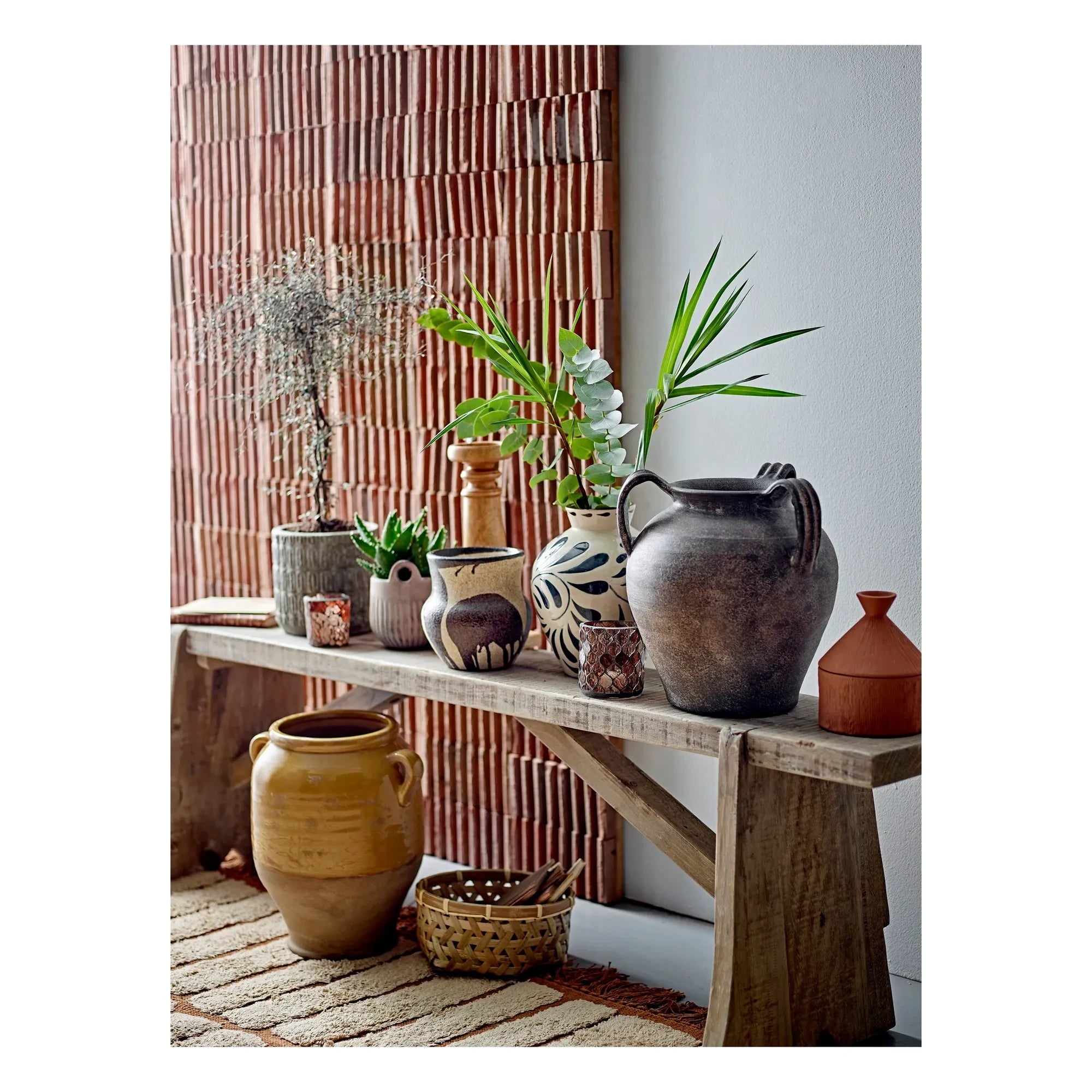 Bloomingville - Heikki Stone Ceramic Vase | Blue