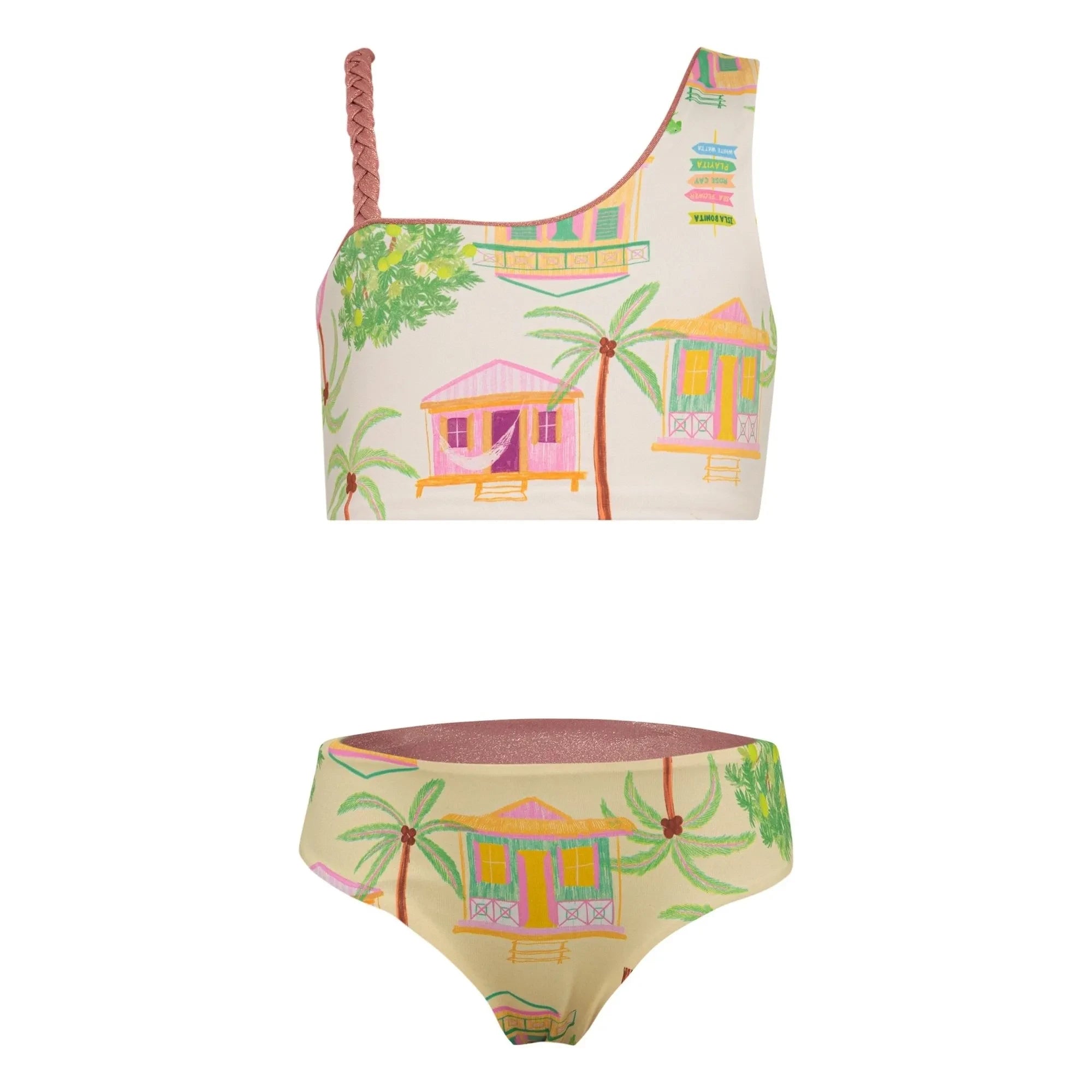 Pepita & Me - Marea Island Asymmetric Swimsuit | Ecru