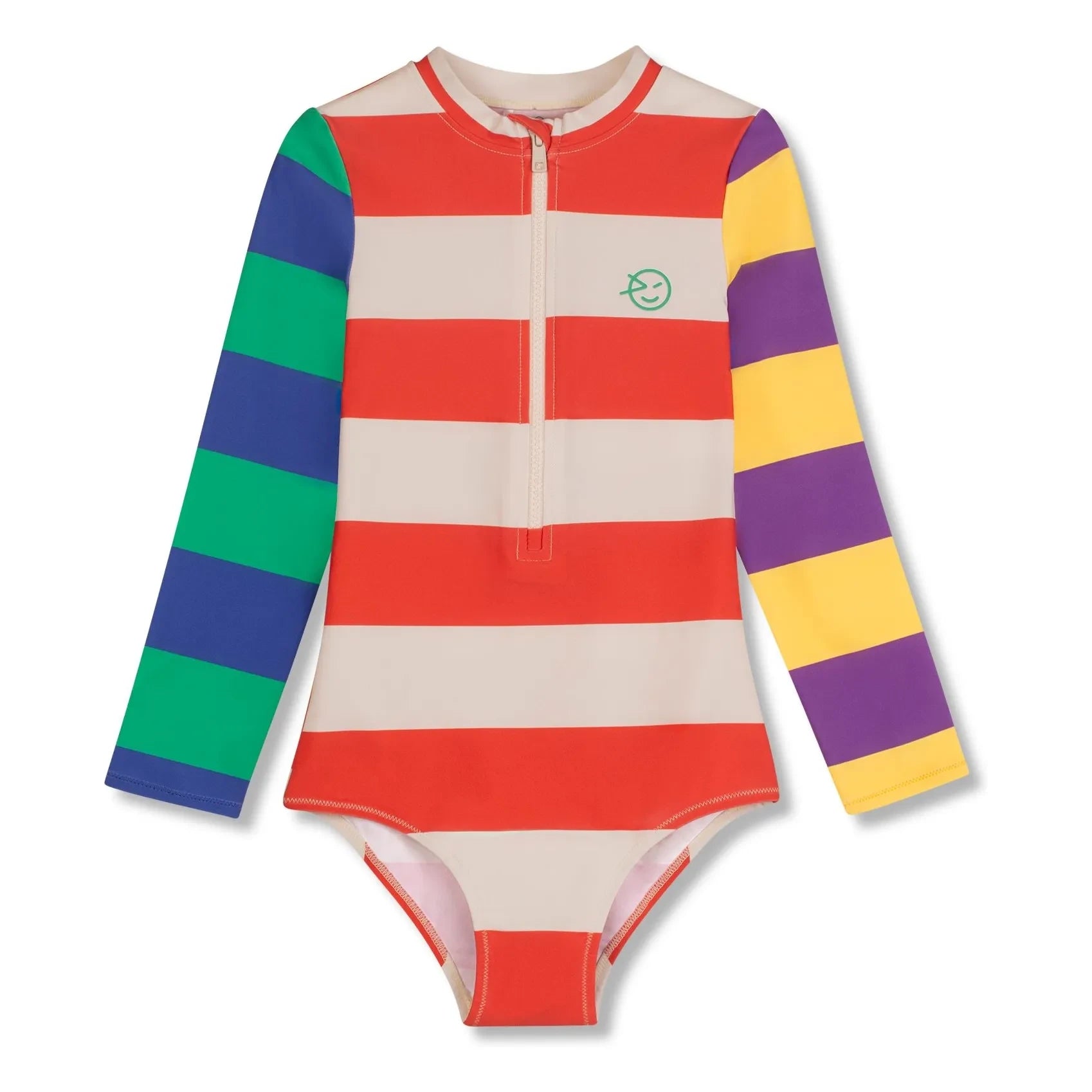 Wynken - Striped Long Sleeve Swimsuit Made from Recycled Fibers | Off-White