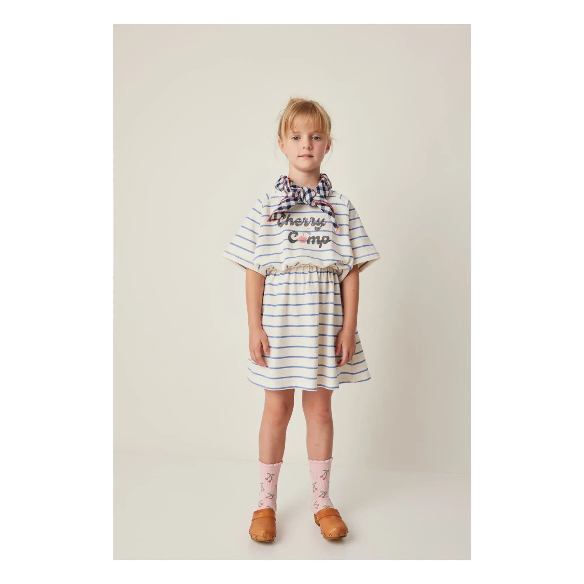Tocoto Vintage - Terry Striped Dress | Ecru