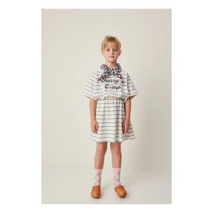 Tocoto Vintage - Terry Striped Dress | Ecru