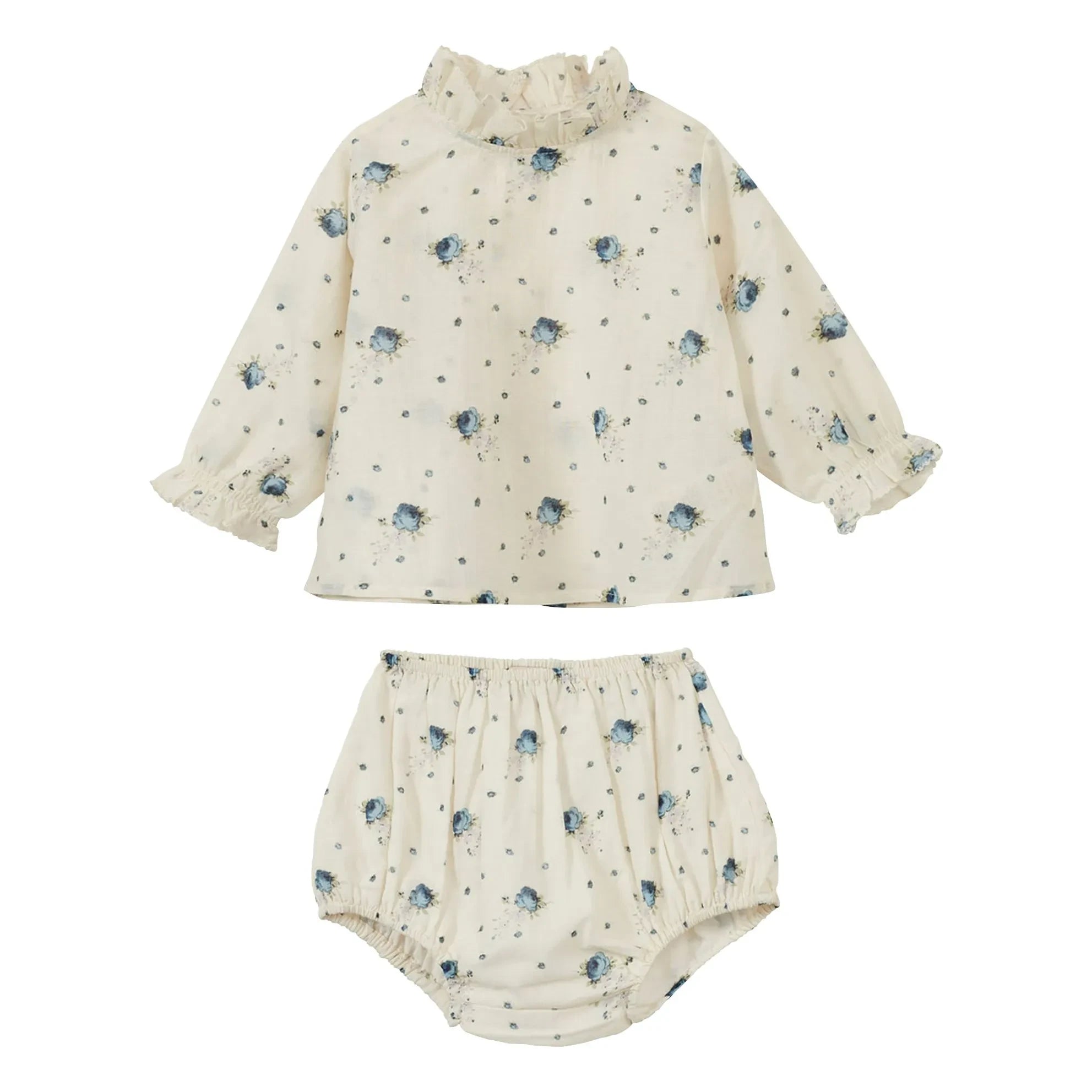 Caramel - Blouse and Shorts Set Sana Fleurs | Ecru