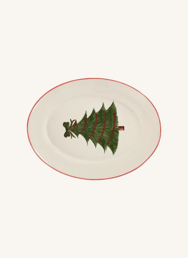 Anna + Nina - Christmas Tree Serving Plate | White