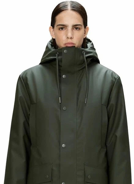 Rains - Long Parka Coat Nome W3T3 | Dark Green