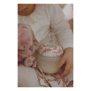 Elhée - Toile de Jouy Silicone Baby Bottles and Physiological Pacifier - Elhée x Tartine et Chocolat | Peach