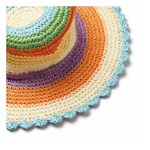 Molo - Large Wavy Striped Paper Straw Hat | Orange