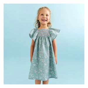 Wheat - Elva Fleurie Organic Cotton Dress | Light Blue