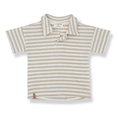 1+ in the family - Borrassa Striped Linen Polo | Beige