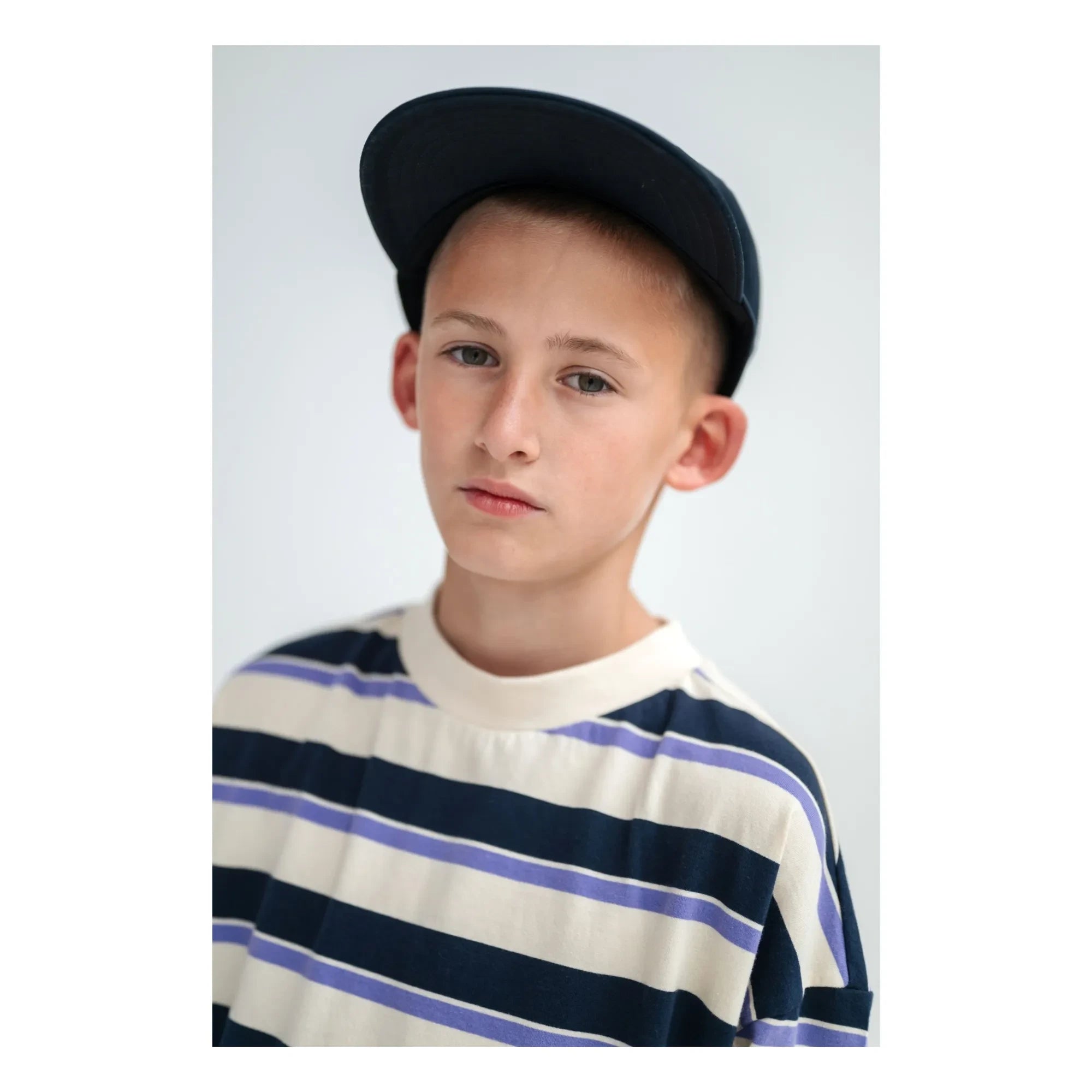 Repose AMS - Boxy Striped Organic Cotton T-Shirt | Cream