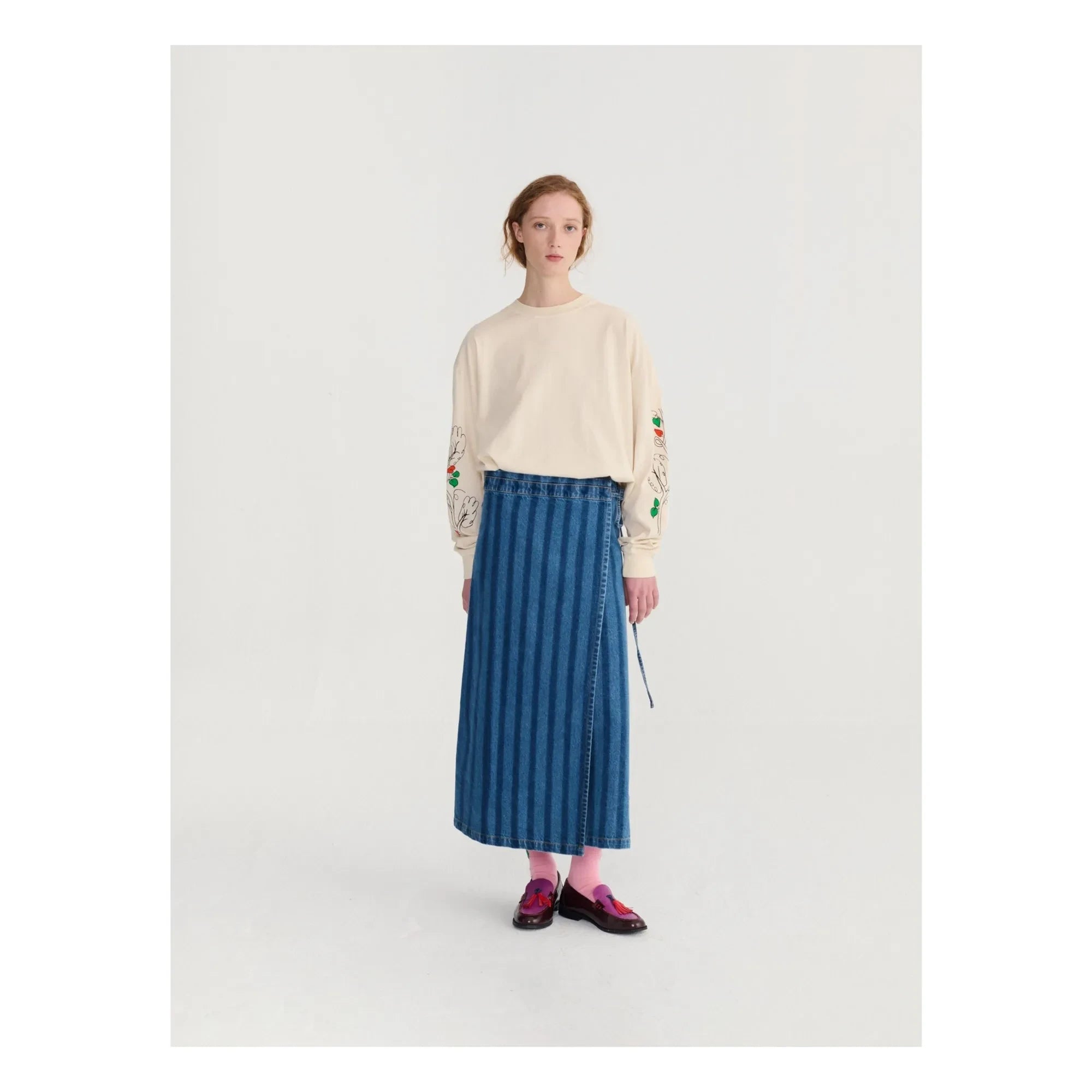 Bobo Choses - Denim organik pamuk etek | Mavi