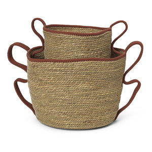 Ferm Living - Verso Baskets - 2-piece Set | Brick Red