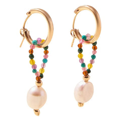 Camille Colette Studio - Maddie Hoop Earrings | White