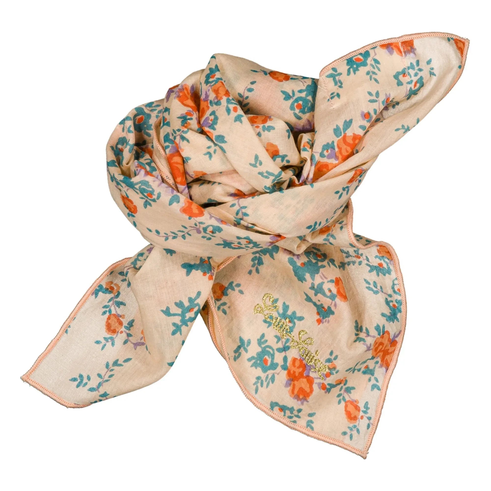 Louis Louise - Beige pink patterned scarf