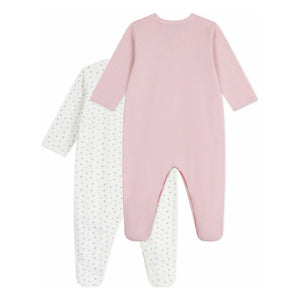 Petit Bateau - 2-Pack Organic Cotton Heart Pajama Set | White