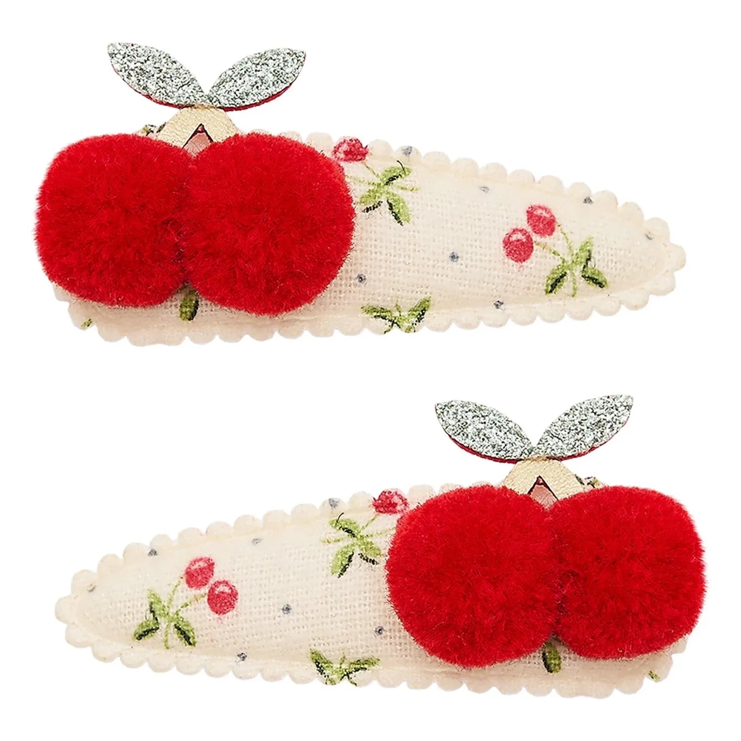 Mimi & Lula - Set of 2 Cherry Pompon Hair Clips | Red