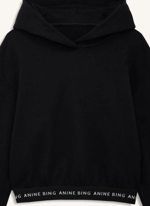Anine Bing - Dany Cropped Cotton Sweatshirt | Black