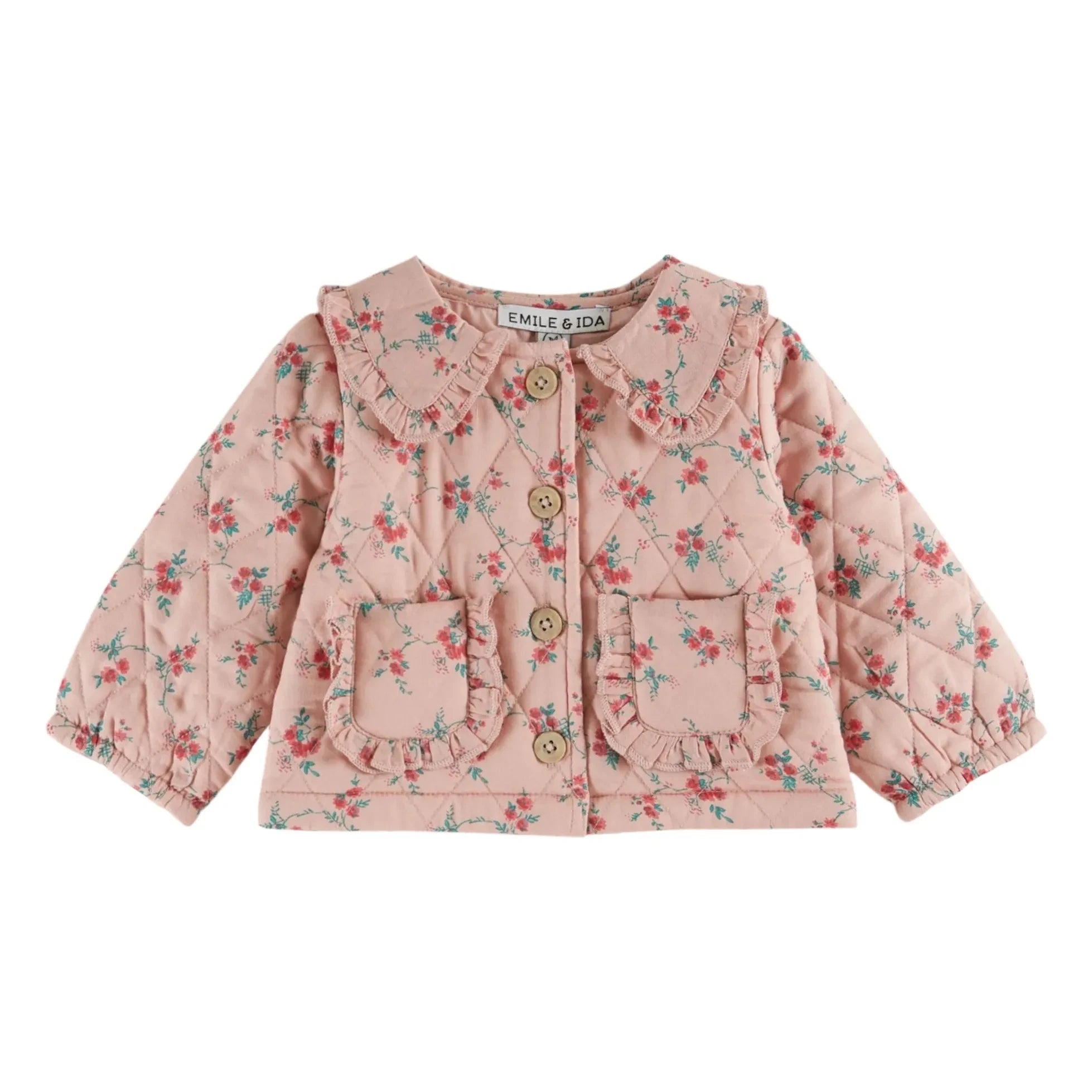 Emile et Ida - Floral Pattern Quilted Jacket | Pink