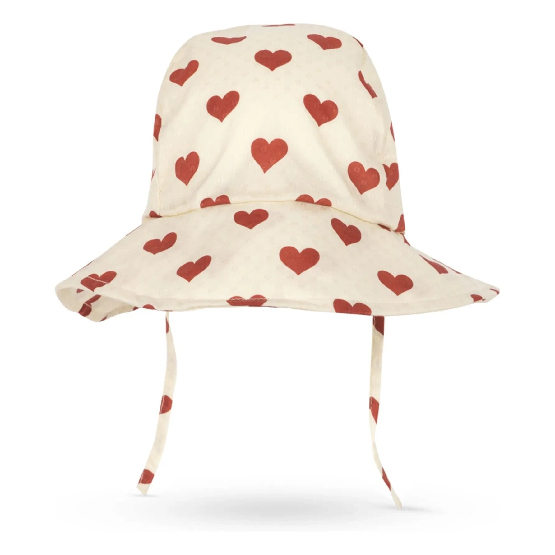 Konges Sløjd - Cianna Heart Print Organic Cotton Hat | Ecru