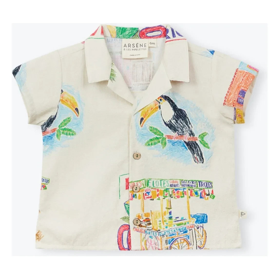 Arsène et Les Pipelettes - Toucan Twill Shirt | Ecru