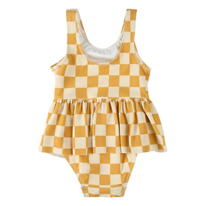 Petit Lem - Recycled Fiber Textured Block Swimsuit | Yellow