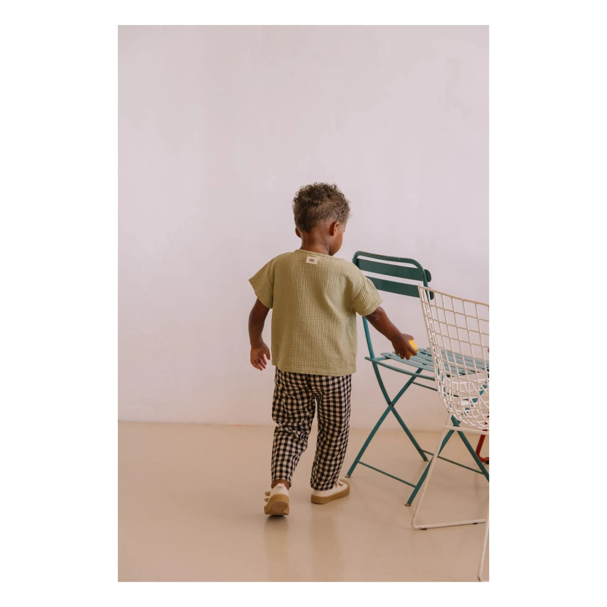 Studio Bohème - Cousin Vichy Organik Pamuklu Gazlı Pantolon | Siyah