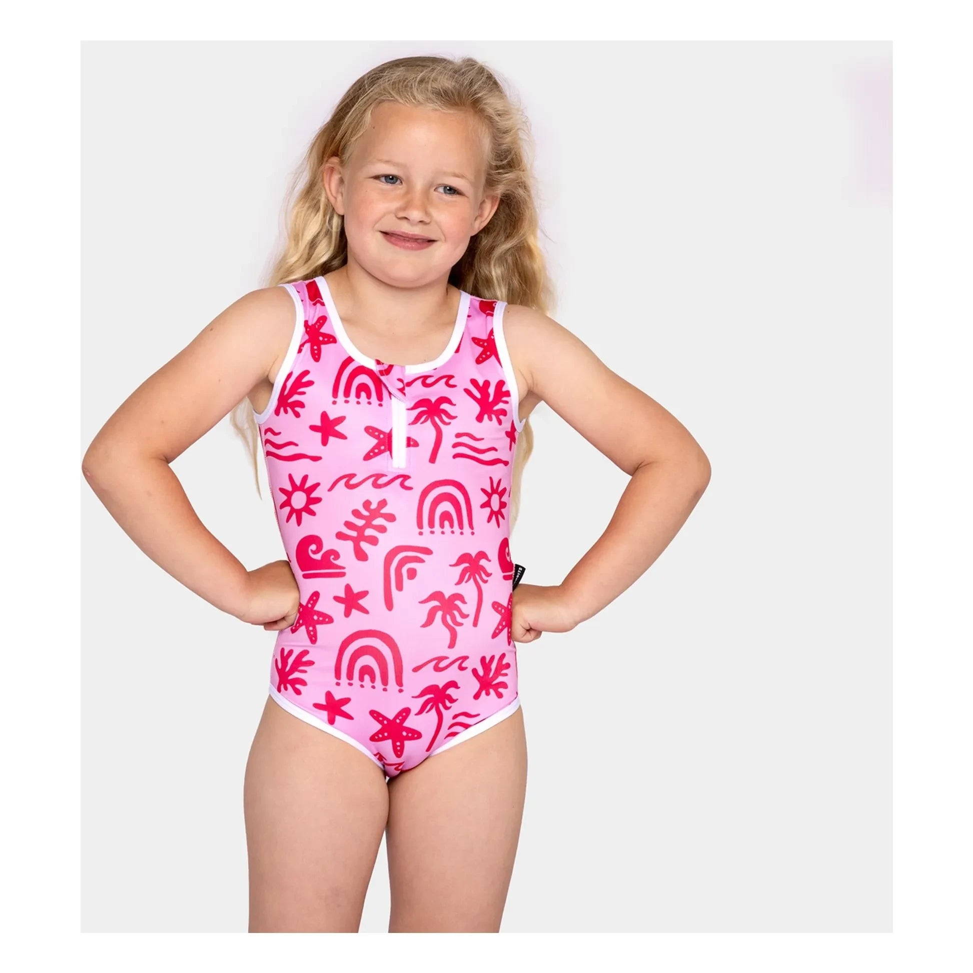 Beach & Bandits - Tropical Vibe Recycled Fiber UV Protective One-Piece Swimsuit | Pink