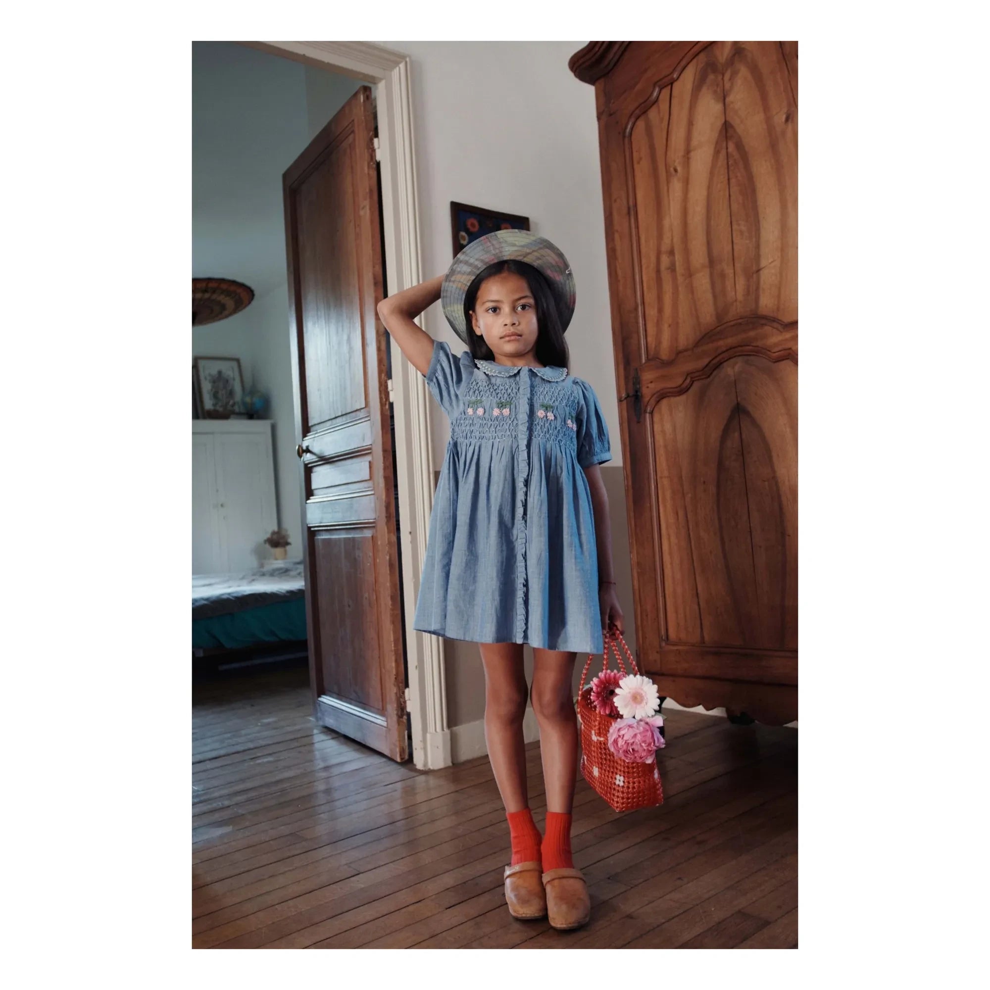 Emile et Ida - Blue Chambray Smock Dress