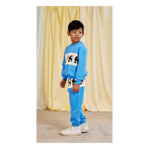 Mini Rodini - Panther organik pamuklu sweatshirt | Azure mavi