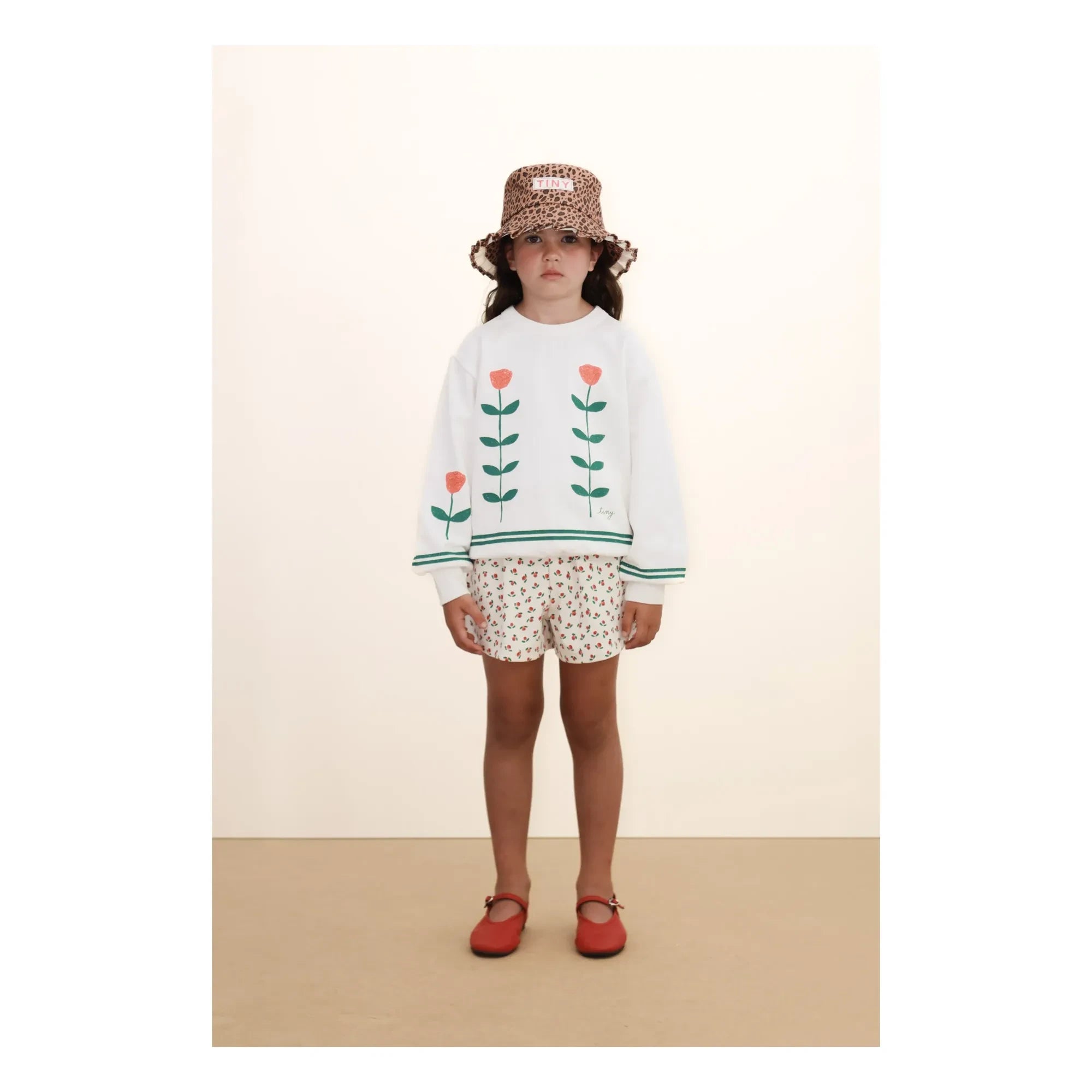 Tinycottons - Puffy Shorts Roses Organic Cotton | White