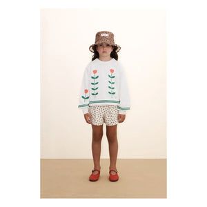 Tinycottons - Puffy Shorts Roses Organic Cotton | White