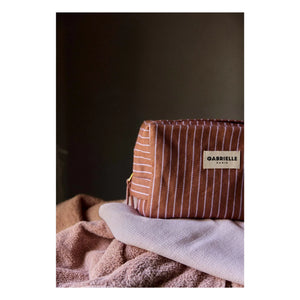 Gabrielle Paris - Lilac striped toiletry bag | Pink