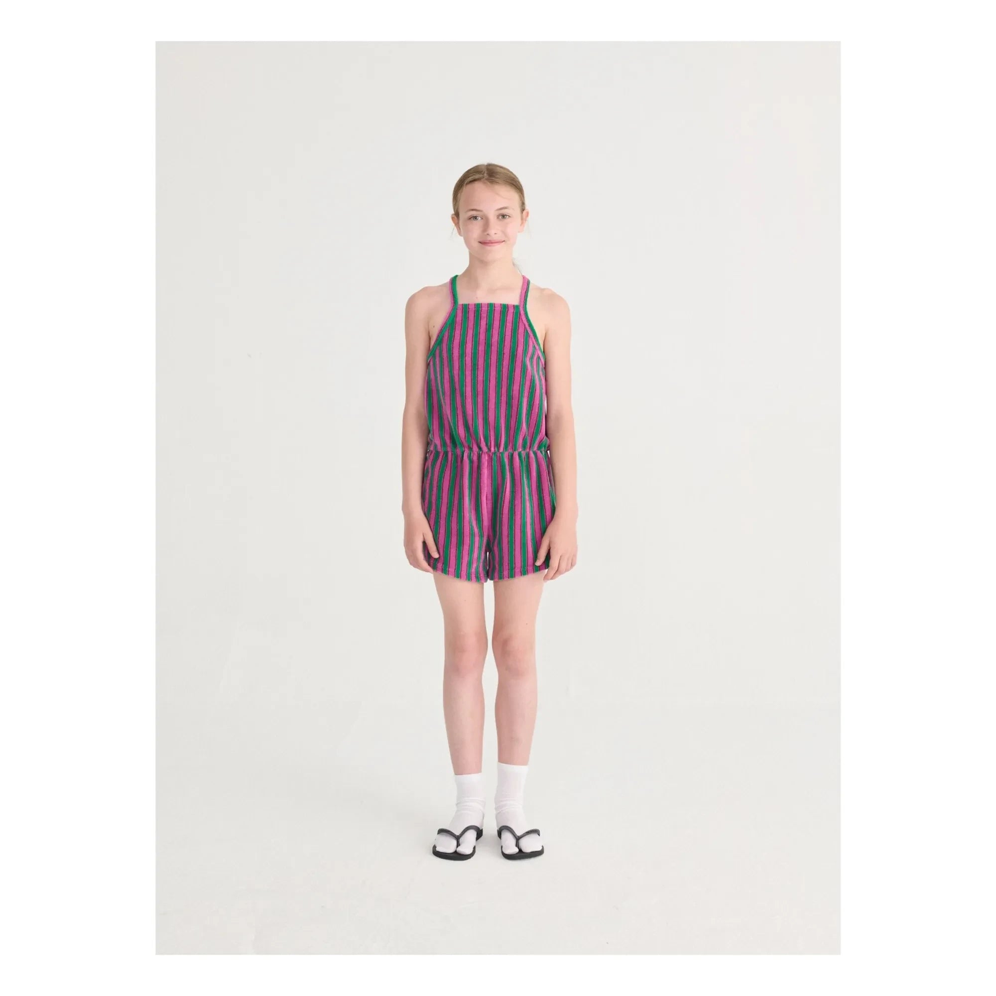 Bobo Choses - Striped Terry Romper | Green