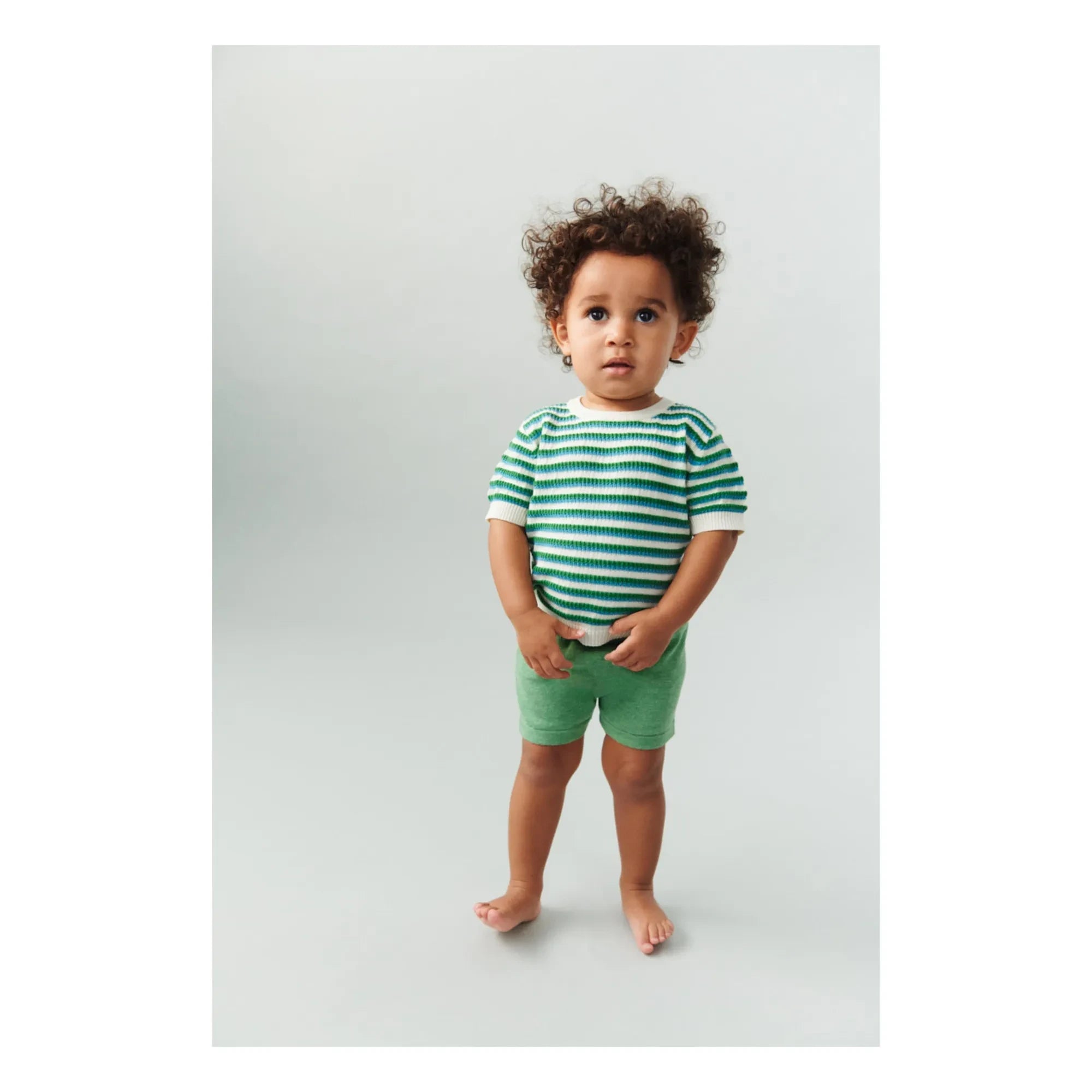 FUB - Chiné Organic Cotton Knit Shorts | Green