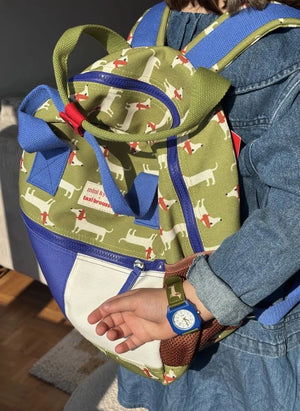 Mini Kyomo - Dachshund Backpack - Mini Kyomo x Taxi Brousse | Olive