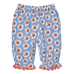Hello Simone - Cute Floral Print Pants | Blue