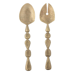 Bloomingville - Edi Metal Salad Serving Set - 2 Pieces | Brass