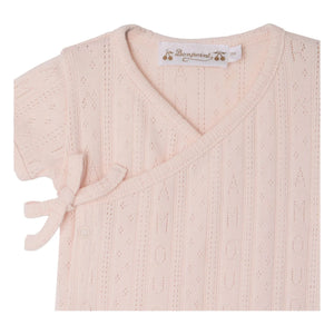 Bonpoint - Pointelle Chamomile Organic Cotton Romper | Powder Pink