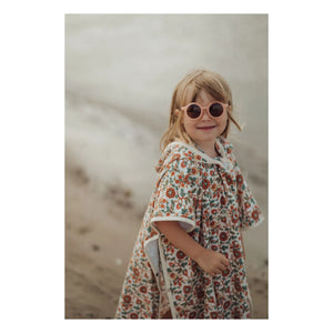 Grech & Co - Organic Cotton Floral Pattern Bathrobe for Kids | Ecru