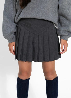 Smallable Kid - Bath Pleated Skirt | Heather grey