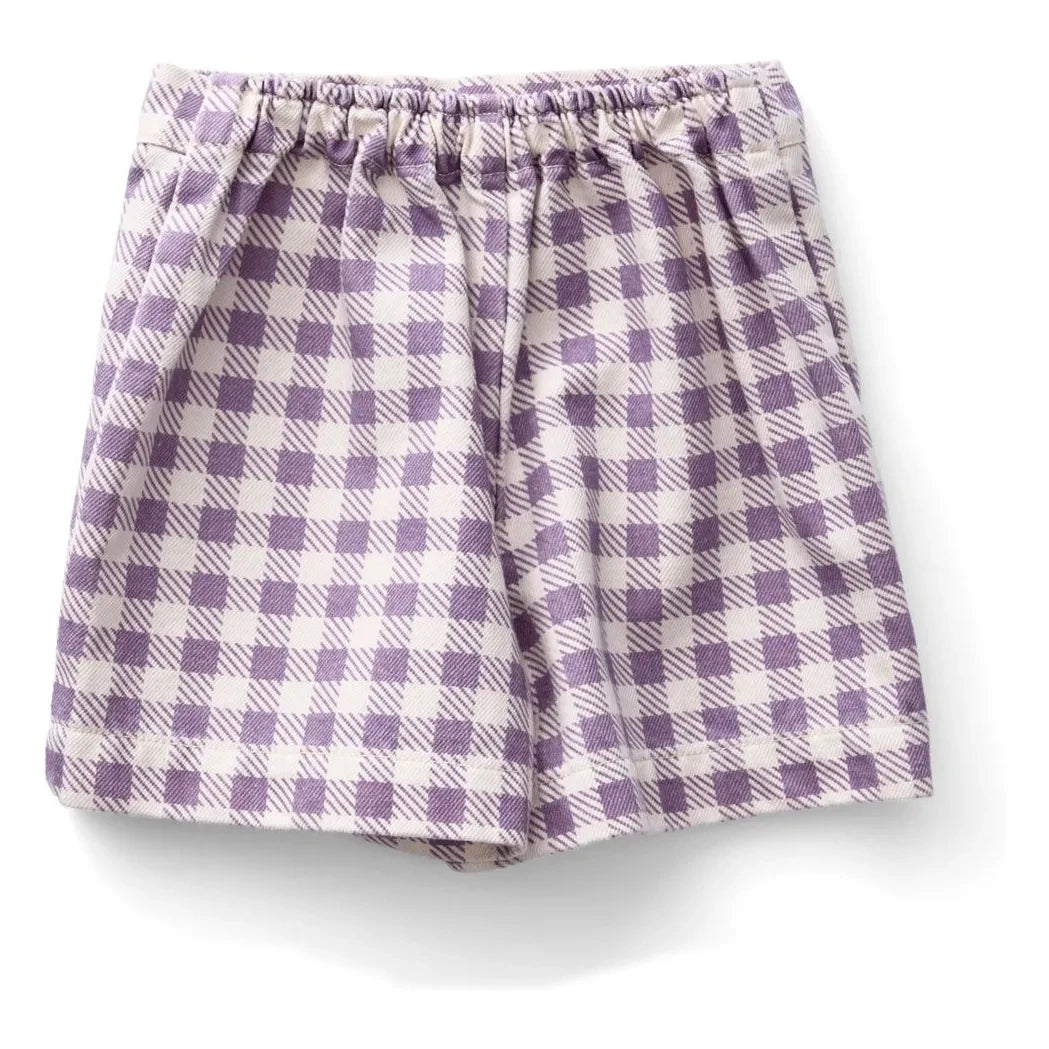 Soor Ploom - Olive Colored Checkered Short Skirt | Lilac