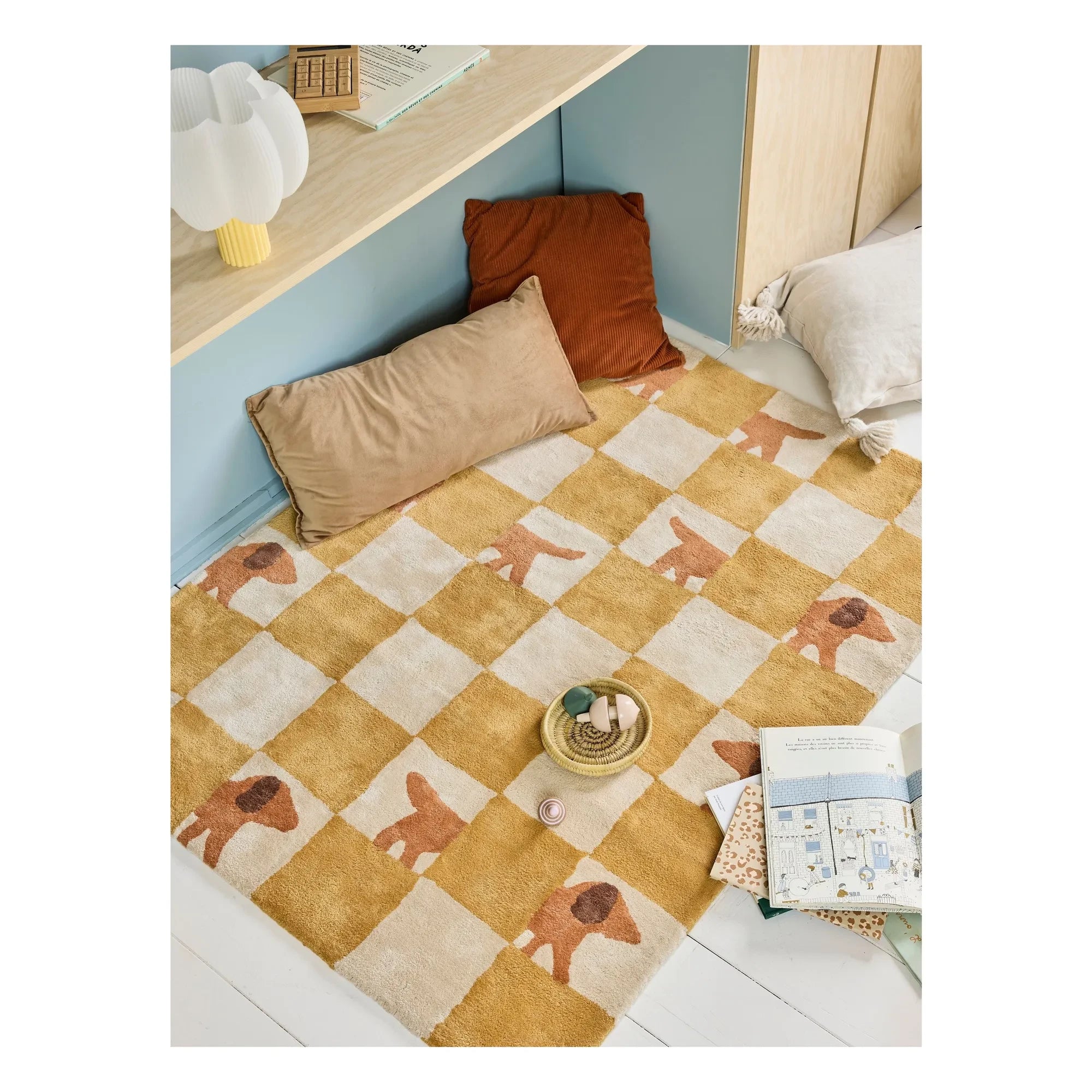 Bleuu-studio - Walter Damier Rug | Mustard