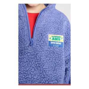 American Vintage - Hoktown Recycled Fiber Sherpa Half-Zip Sweatshirt | Purple