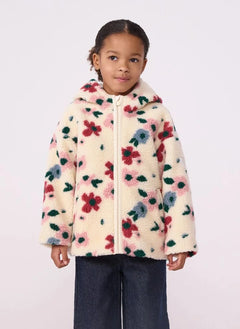 Petit Bateau - Çiçek Desenli Sherpa Ceket | Ecru